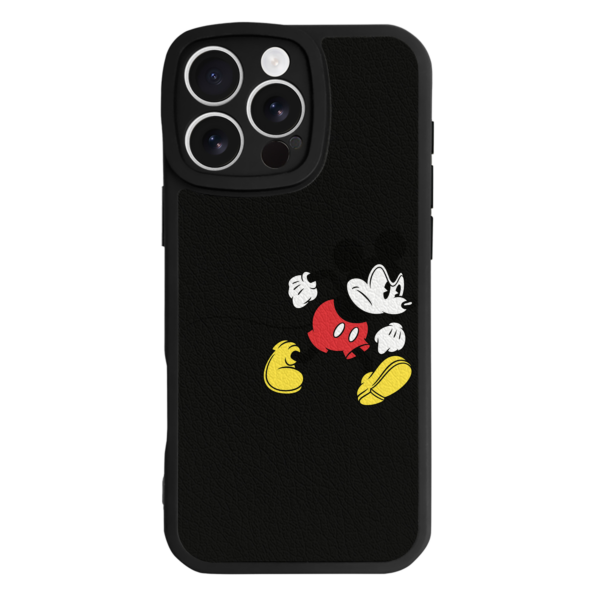 （画像用） ミッキーマウス Mickey Mouse 【iPhone 16シリーズ対応】シリコンスマホケース（レザー調） 材質：シリコン